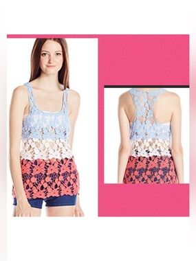 Crochet Racerback Color Block Tank